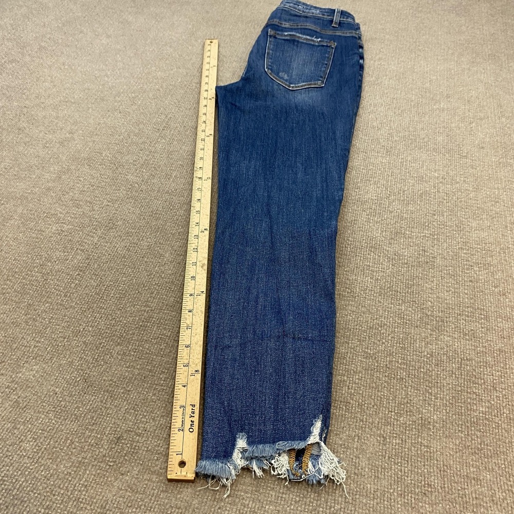Lovervet Vervet Straight Jeans Womens 31/13 Blue Med Wash Mid Rise Distressed - Picture 9 of 12